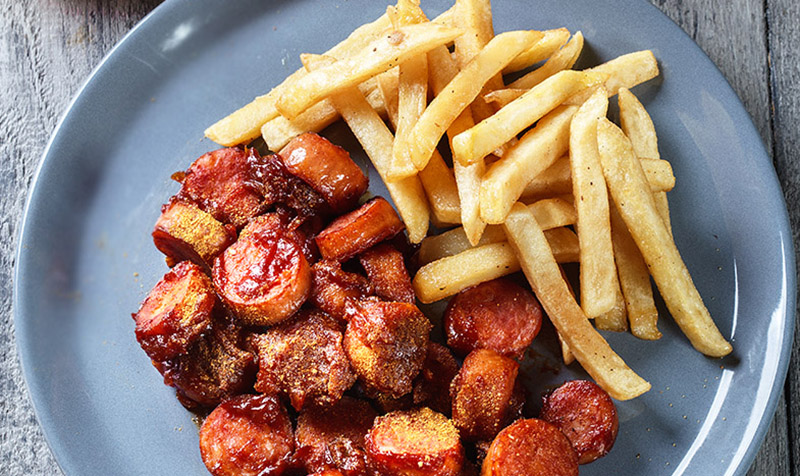 Currywurst Mit Selbstgemachten Pommes Frites Clever